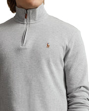 POLO RALPH LAUREN Mens Classic Estate-Rib Quarter-Zip Pullover Sweater (XXL, CedarBrownHtr)