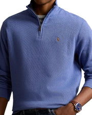 POLO RALPH LAUREN Mens Classic Estate-Rib Quarter-Zip Pullover Sweater (XXL, CedarBrownHtr)