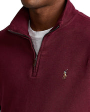 POLO RALPH LAUREN Mens Classic Estate-Rib Quarter-Zip Pullover Sweater (XXL, CedarBrownHtr)