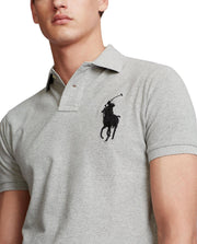 POLO RALPH LAUREN Men's Big Pony Classic Fit Mesh Polo Shirt (M, Black)