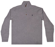 POLO RALPH LAUREN Mens Classic Estate-Rib Quarter-Zip Pullover Sweater (XXL, CedarBrownHtr)
