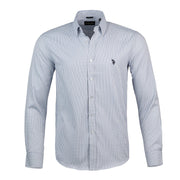 U.S. Polo Assn. Regular Fit Long Sleeve Button Down Dress Shirts for Men Wrinkle Free Long Sleeve Shirt Mens Formal Stretch Black Solid