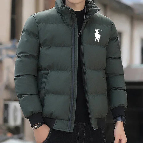 2025 Men’s Autumn/Winter Cotton Padded Jacket – Warm Zipper Stand-Up Collar Casual Sportswear