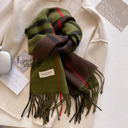 New Autumn Winter Fashion Cashmere Plaid Design Scarf Men Women Warm Thickening Shawl Neckerchief Scarves Bufanda Tassel 2024