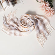 1/2 Piece Black Burberry-Style Scarf, Fashionable British Plaid Faux Cashmere Scarf, Autumn and Winter Style, Men's Couple's Warm Shawl, Great Gift