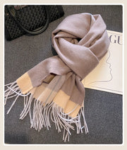 High Quality 100% Wool Scarf Female Fashion Classic Soft Cashmere Muffler Women Warm Thermal Shawl Outside Autumn Winter