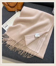 High Quality 100% Wool Scarf Female Fashion Classic Soft Cashmere Muffler Women Warm Thermal Shawl Outside Autumn Winter