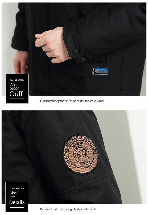 Men Winter Goose Down Coats Fur Collar Hooded Long Down Jackets Top Quality Male Outdoor Windproof Warm Winter Jackets Canada