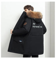 Men Winter Goose Down Coats Fur Collar Hooded Long Down Jackets Top Quality Male Outdoor Windproof Warm Winter Jackets Canada