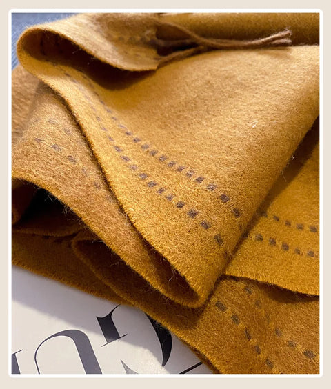 High Quality 100% Wool Scarf Female Fashion Classic Soft Cashmere Muffler Women Warm Thermal Shawl Outside Autumn Winter