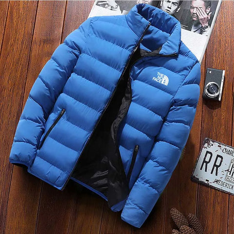 Men’s Winter Thick Warm Parka – Stand Collar Cotton-Padded Windproof Jacket Casual Solid Outdoor Coat