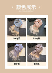High Quality 100% Wool Scarf Female Fashion Classic Soft Cashmere Muffler Women Warm Thermal Shawl Outside Autumn Winter