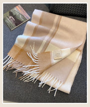 High Quality 100% Wool Scarf Female Fashion Classic Soft Cashmere Muffler Women Warm Thermal Shawl Outside Autumn Winter