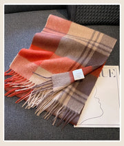 High Quality 100% Wool Scarf Female Fashion Classic Soft Cashmere Muffler Women Warm Thermal Shawl Outside Autumn Winter