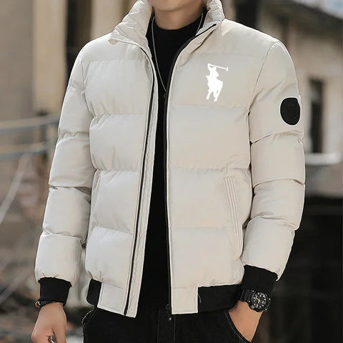 2025 Men’s Autumn/Winter Cotton Padded Jacket – Warm Zipper Stand-Up Collar Casual Sportswear