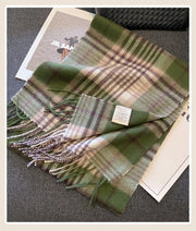 High Quality 100% Wool Scarf Female Fashion Classic Soft Cashmere Muffler Women Warm Thermal Shawl Outside Autumn Winter