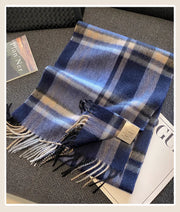 High Quality 100% Wool Scarf Female Fashion Classic Soft Cashmere Muffler Women Warm Thermal Shawl Outside Autumn Winter