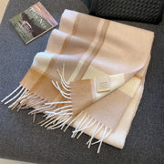 High Quality 100% Wool Scarf Female Fashion Classic Soft Cashmere Muffler Women Warm Thermal Shawl Outside Autumn Winter
