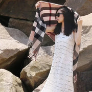 190*70cm Winter Women's Scarf Luxury Brand Classic Lattice Soft Foulard Female Cashmere Scarves Shawl Pashmina Shawls And Wraps