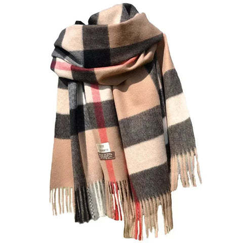190*70cm Winter Women's Scarf Luxury Brand Classic Lattice Soft Foulard Female Cashmere Scarves Shawl Pashmina Shawls And Wraps