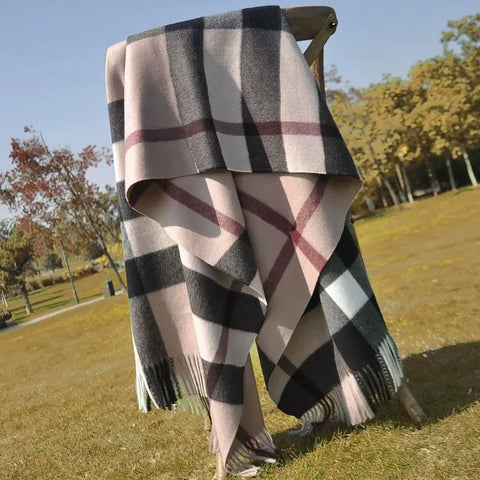 190*70cm Winter Women's Scarf Luxury Brand Classic Lattice Soft Foulard Female Cashmere Scarves Shawl Pashmina Shawls And Wraps