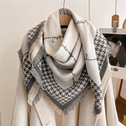 Luxury Brand Cashmere Women Houndstooth Scarf Winter Warm Pashmina Shawl and Wrap Bandana Pashmina Female Foulard Square Thick