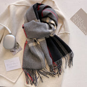 New Autumn Winter Fashion Cashmere Plaid Design Scarf Men Women Warm Thickening Shawl Neckerchief Scarves Bufanda Tassel 2024