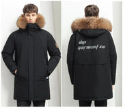 Men Winter Goose Down Coats Fur Collar Hooded Long Down Jackets Top Quality Male Outdoor Windproof Warm Winter Jackets Canada