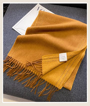 High Quality 100% Wool Scarf Female Fashion Classic Soft Cashmere Muffler Women Warm Thermal Shawl Outside Autumn Winter