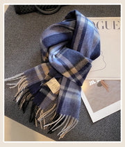 High Quality 100% Wool Scarf Female Fashion Classic Soft Cashmere Muffler Women Warm Thermal Shawl Outside Autumn Winter