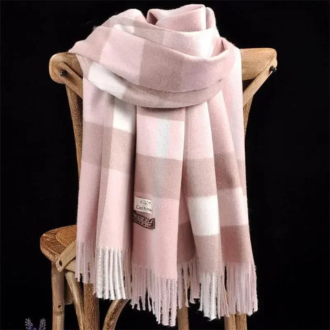 190*70cm Winter Women's Scarf Luxury Brand Classic Lattice Soft Foulard Female Cashmere Scarves Shawl Pashmina Shawls And Wraps