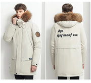 Men Winter Goose Down Coats Fur Collar Hooded Long Down Jackets Top Quality Male Outdoor Windproof Warm Winter Jackets Canada