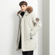 Men Winter Goose Down Coats Fur Collar Hooded Long Down Jackets Top Quality Male Outdoor Windproof Warm Winter Jackets Canada