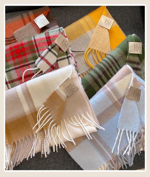 High Quality 100% Wool Scarf Female Fashion Classic Soft Cashmere Muffler Women Warm Thermal Shawl Outside Autumn Winter