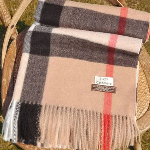 190*70cm Winter Women's Scarf Luxury Brand Classic Lattice Soft Foulard Female Cashmere Scarves Shawl Pashmina Shawls And Wraps