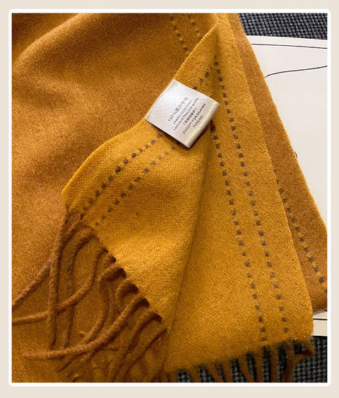 High Quality 100% Wool Scarf Female Fashion Classic Soft Cashmere Muffler Women Warm Thermal Shawl Outside Autumn Winter