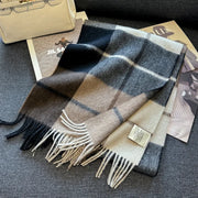 High Quality 100% Wool Scarf Female Fashion Classic Soft Cashmere Muffler Women Warm Thermal Shawl Outside Autumn Winter