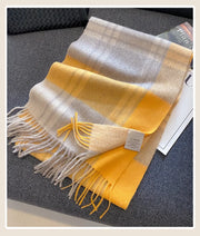 High Quality 100% Wool Scarf Female Fashion Classic Soft Cashmere Muffler Women Warm Thermal Shawl Outside Autumn Winter