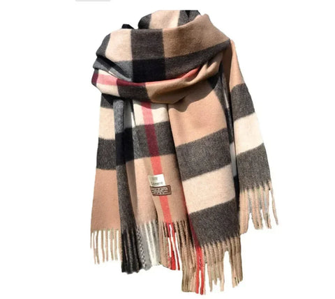 190*70cm Winter Women's Scarf Luxury Brand Classic Lattice Soft Foulard Female Cashmere Scarves Shawl Pashmina Shawls And Wraps