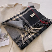 New Autumn Winter Fashion Cashmere Plaid Design Scarf Men Women Warm Thickening Shawl Neckerchief Scarves Bufanda Tassel 2024