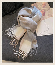 High Quality 100% Wool Scarf Female Fashion Classic Soft Cashmere Muffler Women Warm Thermal Shawl Outside Autumn Winter