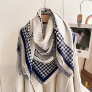 Luxury Brand Cashmere Women Houndstooth Scarf Winter Warm Pashmina Shawl and Wrap Bandana Pashmina Female Foulard Square Thick