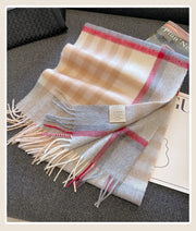 High Quality 100% Wool Scarf Female Fashion Classic Soft Cashmere Muffler Women Warm Thermal Shawl Outside Autumn Winter