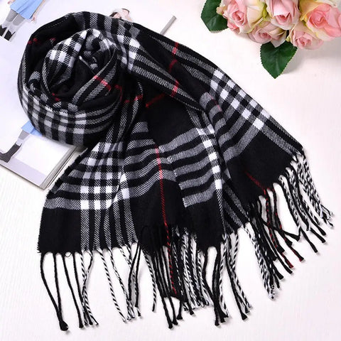 British Style Winter Scarves Faux Cashmere Couple Shawls, Autumn/Winter Bestseller Warm Knit Wraps for Men Women