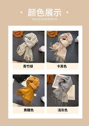 High Quality 100% Wool Scarf Female Fashion Classic Soft Cashmere Muffler Women Warm Thermal Shawl Outside Autumn Winter