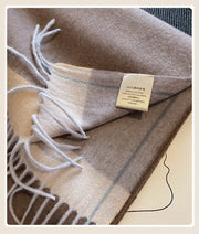 High Quality 100% Wool Scarf Female Fashion Classic Soft Cashmere Muffler Women Warm Thermal Shawl Outside Autumn Winter