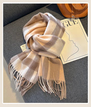 High Quality 100% Wool Scarf Female Fashion Classic Soft Cashmere Muffler Women Warm Thermal Shawl Outside Autumn Winter