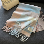 High Quality 100% Wool Scarf Female Fashion Classic Soft Cashmere Muffler Women Warm Thermal Shawl Outside Autumn Winter
