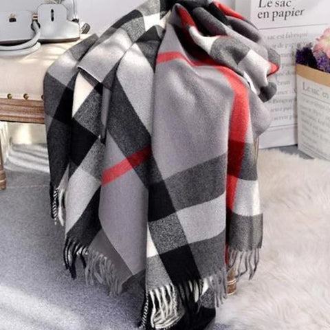 190*70cm Winter Women's Scarf Luxury Brand Classic Lattice Soft Foulard Female Cashmere Scarves Shawl Pashmina Shawls And Wraps
