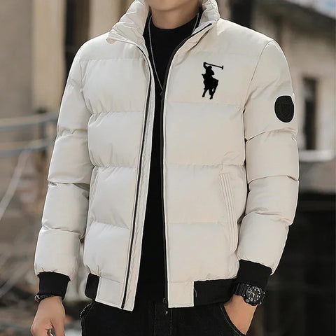 2025 Men’s Autumn/Winter Cotton Padded Jacket – Warm Zipper Stand-Up Collar Casual Sportswear